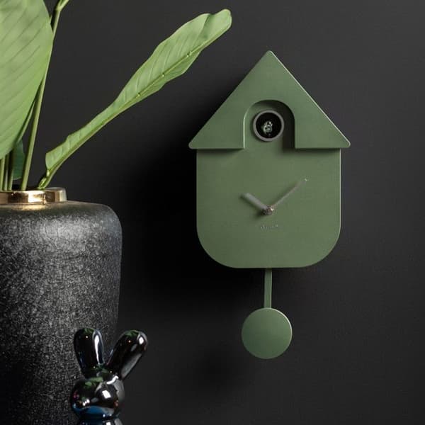 Modern väckarklocka H40cm - Present Time - grön metallisk - metallisk grön