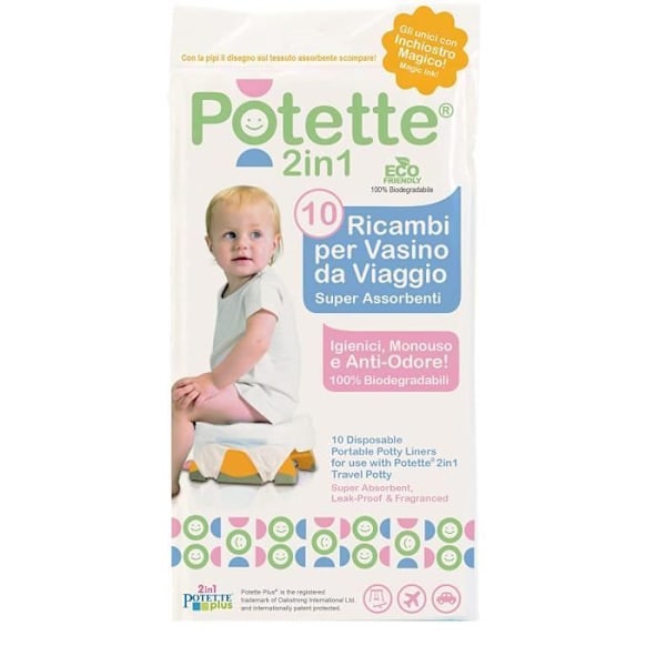 Pottette Plus 2 i 1 pottette plus 2 i 1 ricambi10 biologiskt nedbrytbara påsar - P4-RICAMBI10