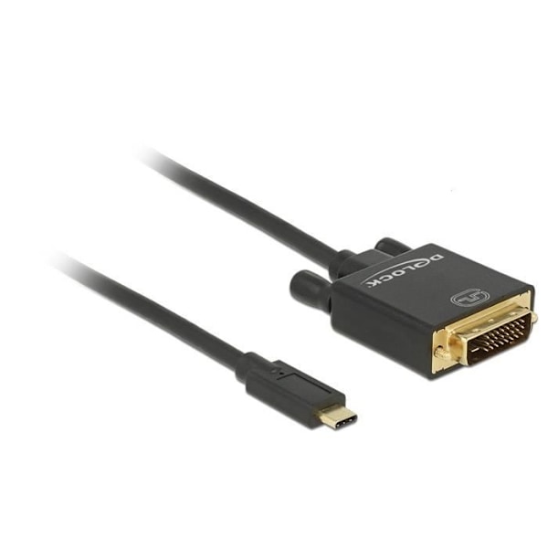 DELOCK 1M, USB-C-DVI 24+1 USB-C DVI 24+1 SVART ADAPTER OCH KONTAKT
