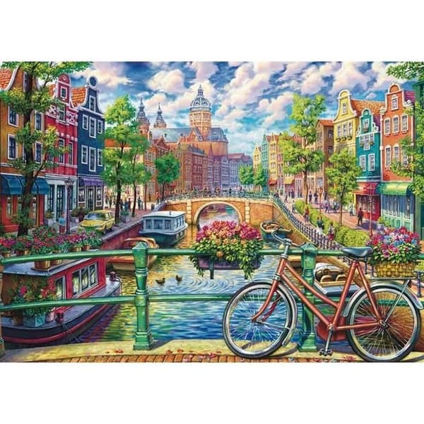 Pussel 1000 bitar: Kanalerna i Amsterdam's magi