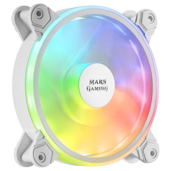 Mars Gaming MFX- PC-fläkt 12cm Vit – ARGB DUAL – Ultratyst 14db