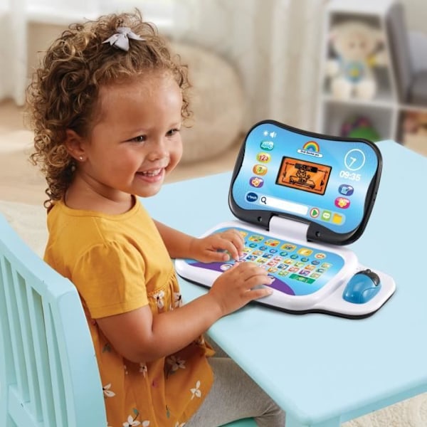 VTECH ORDI GENIUS PRO BLACK pedagogisk dator för barn i åldern 3 till 7 år med mus och 20 aktiviteter ingår Svart