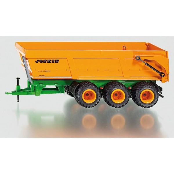 Joskin 3 Axle Monocoque Tipper - SIKU - Metallleksak i skala 1/32 för pojkar från 3 år och uppåt Orange och grönt