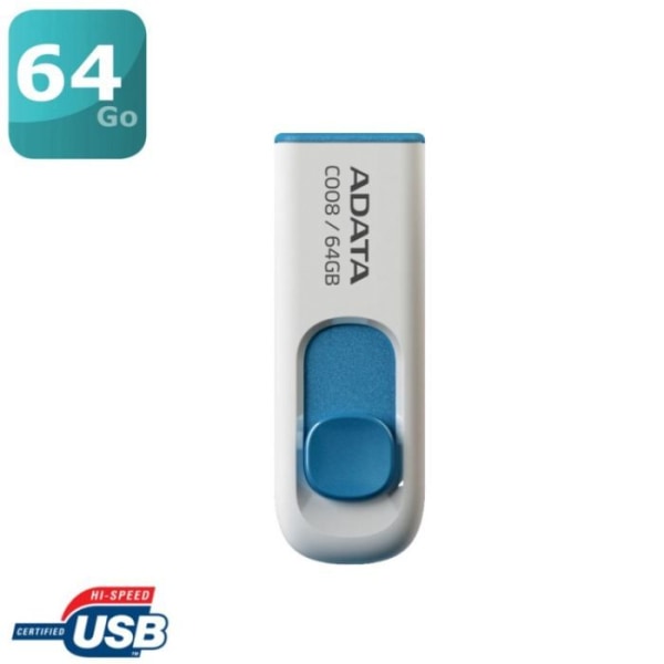 ADATA C008 USB-minne 64 GB Vit