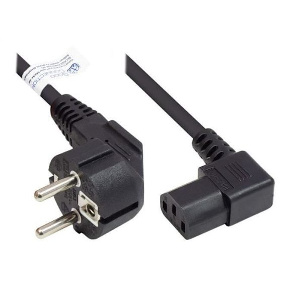 Good Connections Strömkabel med vinklad C14 hona till vinklad C13 svart 1,8 m - P0131-S018