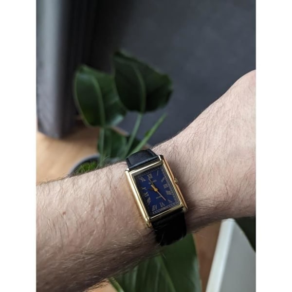 Klocka - CASIO - LTP-B165GL-2BVEF - Svart läder - Vattentålig 5 bar - Chic Svart, guld, blå