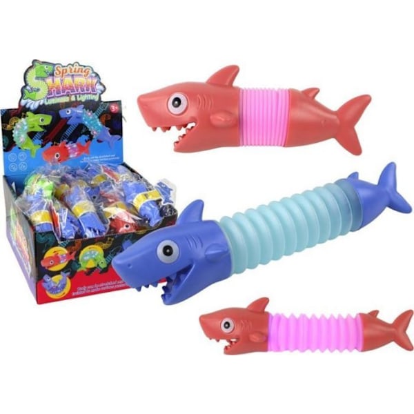 Handspinner - fidgetkub - antistressleksak Leantoys - 17070 - Shark Stretching Antistress Glowing Pop Tube LED