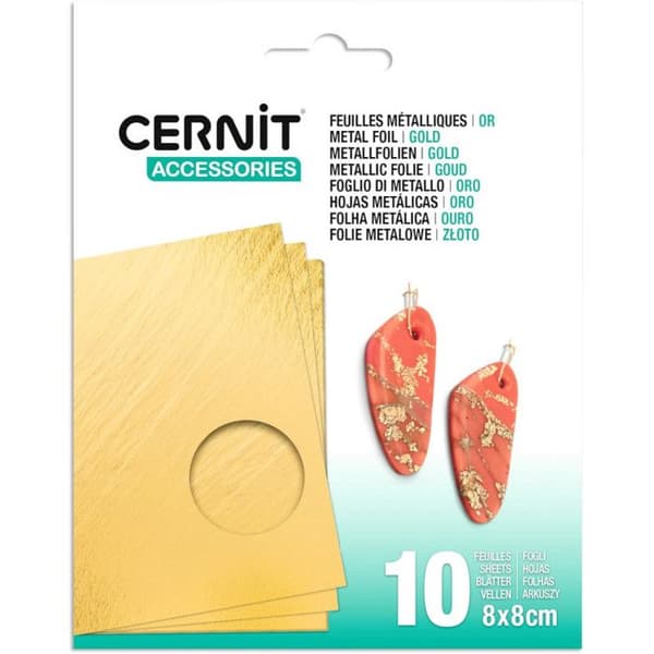 10 metalliserade ark - Guld - Kreativ hobby - Cernit