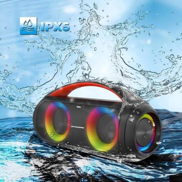 Bluetooth-högtalare - DYNASONIC - D93 - IPX7 Vattentålig - LED-lampor - Stereo TWS