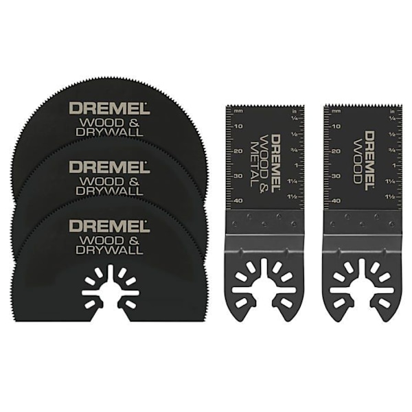 Dremel - MM389 - Paket med 5 oscillerande blad för att skära trä, metall, plast, gipsväggar, etc.