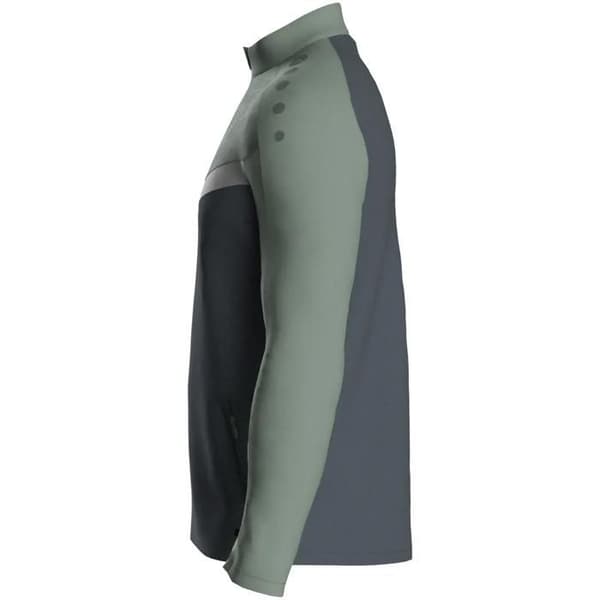 Jako Iconic barnpolyester träningsjacka - ljusgrå/grön/mörkgrå ljusgrå/grön/antracitgrå 7-8 år gammal