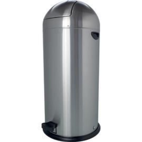 helit - Helit Pedal bin 'the step dome', 52 liter, silver - Färg: Svart