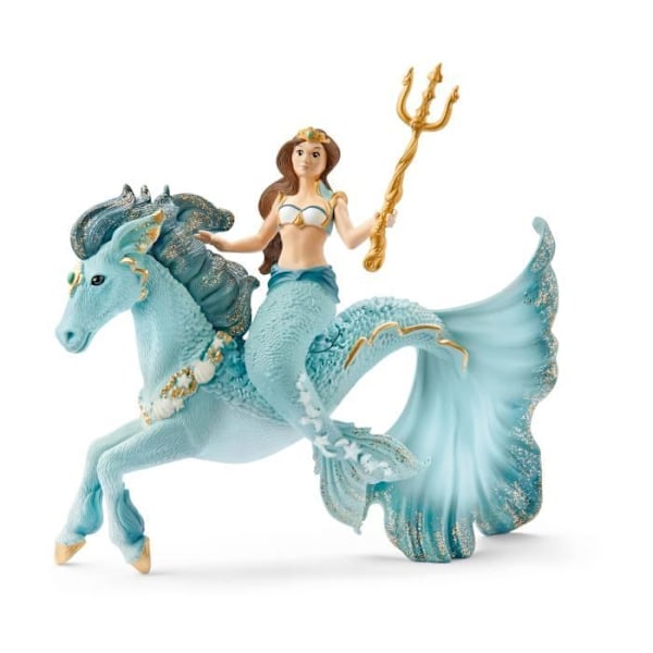 Mermaid Eyela statyett på sjöhäst - med sin trollstav - Schleich 70594 Bayala - Från 5 år gammal Flerfärgad