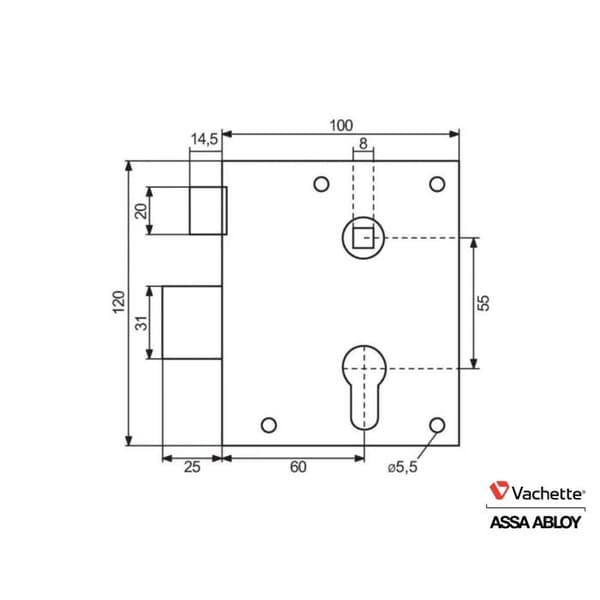 Serrure - barillet - cylinder - Vachette aube lås - 67583D/SC