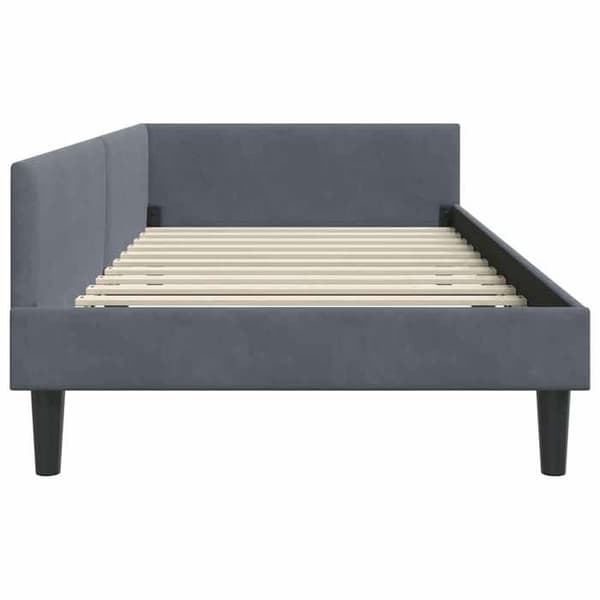 vidaXL Hörnsängram Mörkgrå 100 cm x 200 cm Sammet 42016165 Mörkgrå