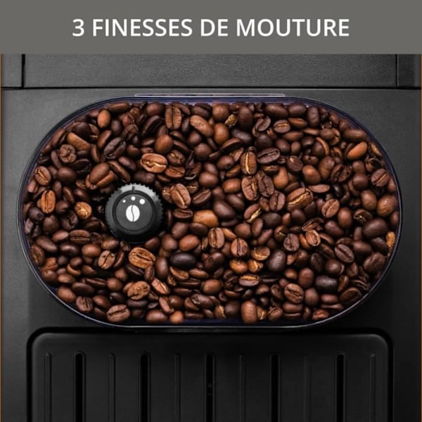 KRUPS kaffebönmaskin, 1,7 l, espressomaskin, ångmunstycke för cappuccino, 2 koppar samtidigt, Essential YY8135FD Svart