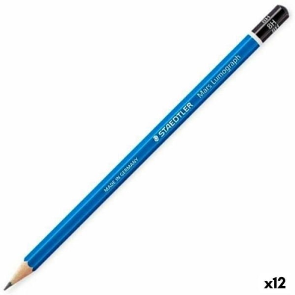 Staedtler 100-8H Mars Lumograph Pencil Hög kvalitet för 8H hårdhet Paket med 12 i kartong