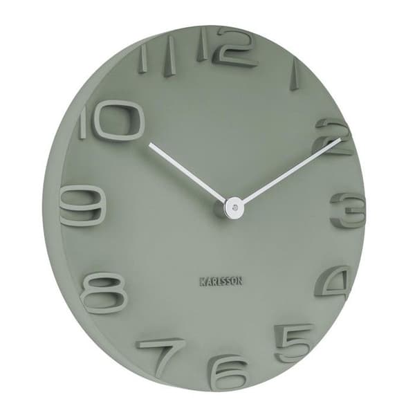 Väggklocka - Present Time - On the Edge - D42cm - Grön - Modern design Grön