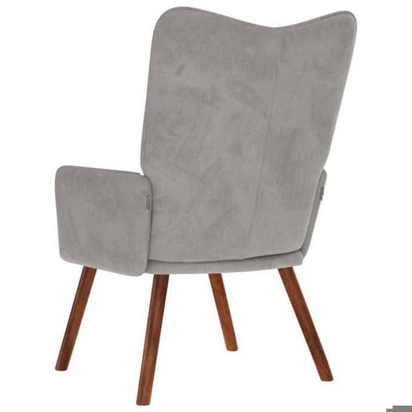 vidaXL Relaxstol Ljusgrå Sammet 4016810