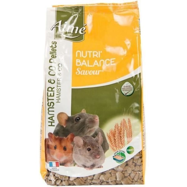 Aime Helfoder för hamster, gerbiler, råttor, möss, NUTRIBALANCE SMAK PELLETS Måltid granulerade vitaminer och