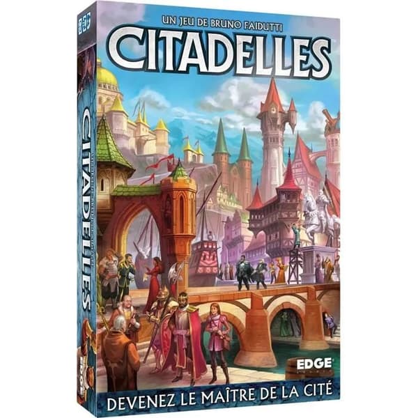 Asmodee Citadelles - 4:e upplagan, bluff- och strategispel (2-7 spelare, 10+, 30 min) blå/beige/brun