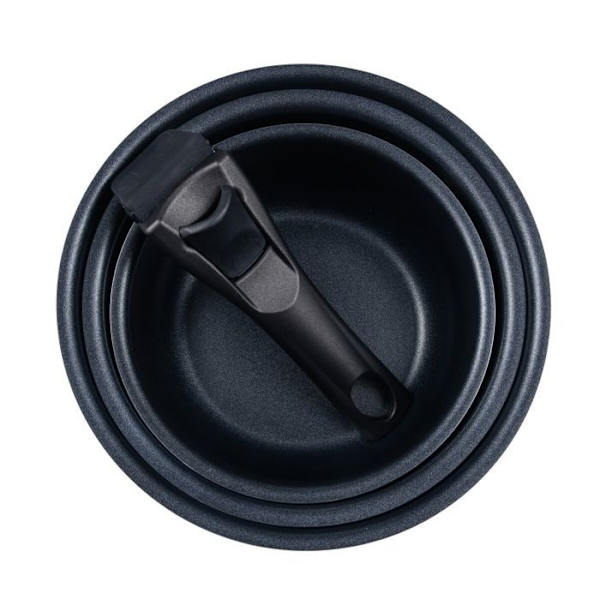 Bergner Click & Cook Aluminium 3-delad kastrullset Svart