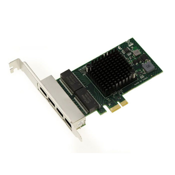 PCIe x1 nätverkskontrollkort 4 RJ45-portar QUAD LAN GIGABIT ethernet 10 100 1000Mb 1G - BroadCom BCM5719 - Låg och hög profil