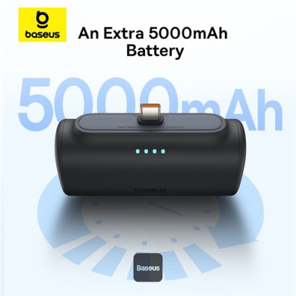 Snabb laddnings externbatteri OS-Baseus Compact Type-C Edition 5000mAh 20W Cluster Svart