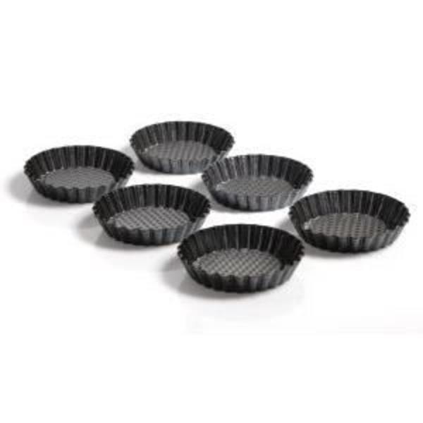 Bakform - KAISER - Set med 6 tartelletter - 10 cm - Non-stick - Metall