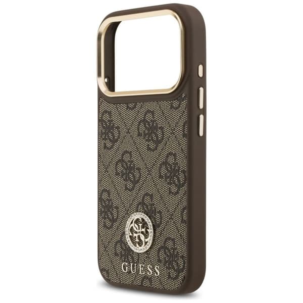 Coque Guess Hardcase 4G Strass Logo MagSafe för iPhone 17 Pro - Brun Brun