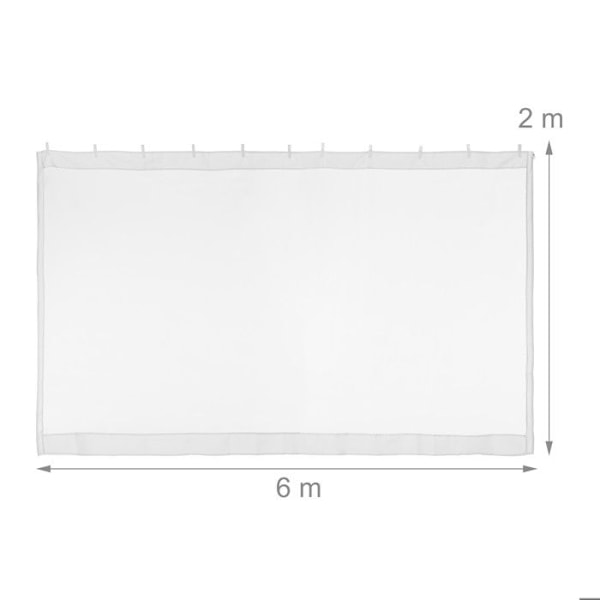Relaxdays Myggnät för pergola 3 x 3 m, 2 sidopartier, dragkedja, rem, 12 m, XL, vit Vit