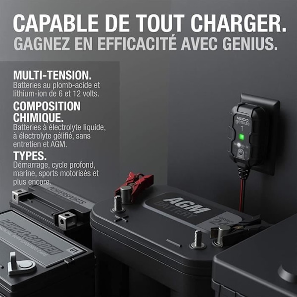 Noco - Genius Batteriladdare 1EU 1A Svart
