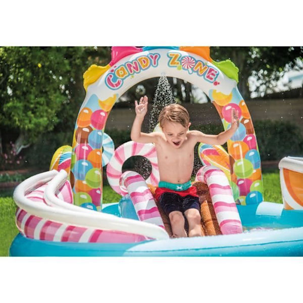 Uppblåsbar lekplats - INTEX - Candy Kingdom - 168 / 206 liter - 2 år och över - 295 x 191 x 130 cm Flerfärgad