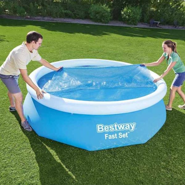 Runt bubbelskydd för pool Ø 2,89 m inredning Blå