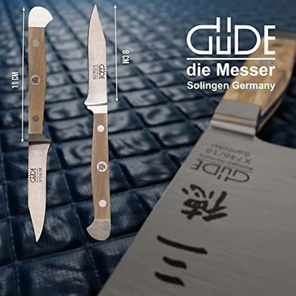 Grönsakskniv - GÜDE - Alpha - 8 cm - Rostfritt stål - Olivträ Oliv