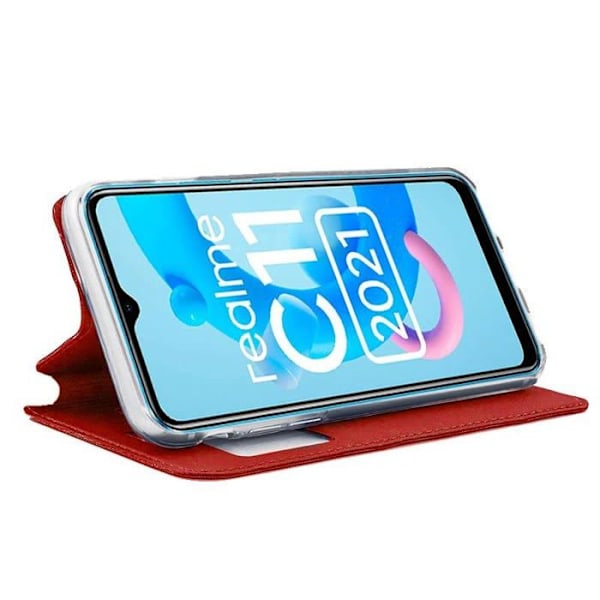 Coola smartphones - surfplattor tillbehör Cool Flip Cover Case för Realme C11 2021 Smooth Red