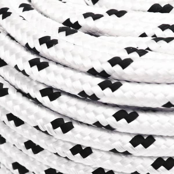 152771 vidaXL flätat båtrep Vit 10 mmx25 m polyester Vit