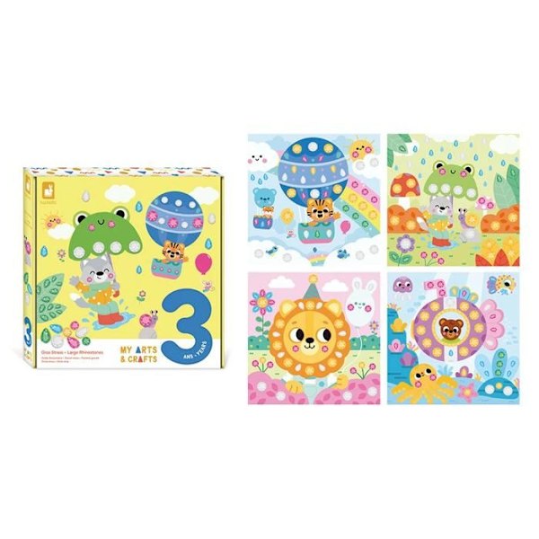 Min Konst & Hantverk – Från 3 År – Stora Strass – 4 Tavlor – Kreativ Kit för Barn