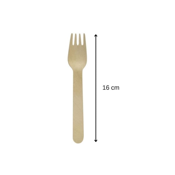 Set med 30 engångs trägafflar 16 cm Fackelmann Move brunt trä