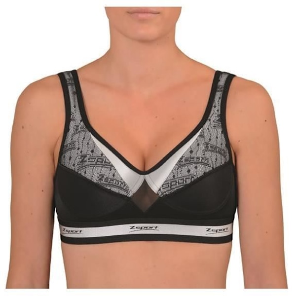 ZSPORT Fusion Sports BH - Svart / Silver Svart och silver 95E
