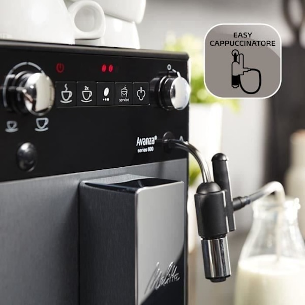 Kaffemaskin - MELITTA - Avanza F270-100 - 1,5 L vattentank - 250 g böntank - 1450 W - Titangrå