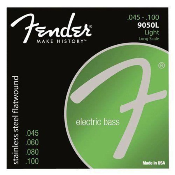 Fender 9050L Flatwound Electric Bas String Set Green - 0739050403