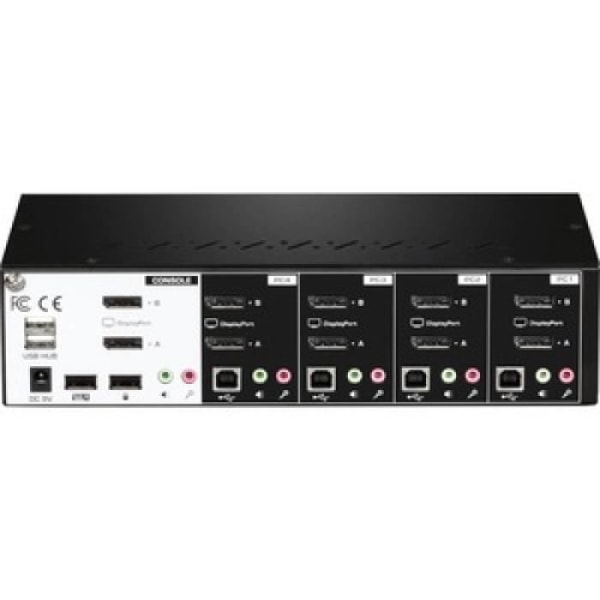 4-PORTAR DISPLAY PORT KVM SWITCH DUAL MONITOR 0,000000 Svart