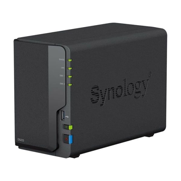 Synology - DS223/2G/2Y/36T-HAT5310/MONTERA - DS223 2GB NAS 36TB (2X 18TB) HAT5310, Sätt ihop och testar med OS DSM installerat