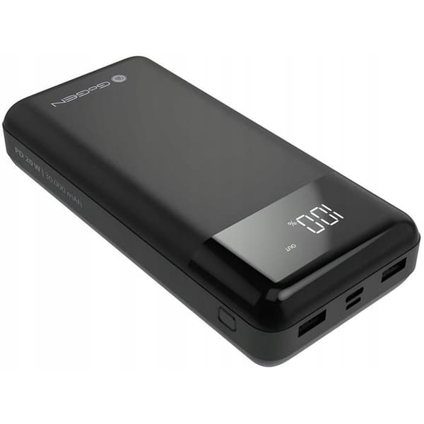 Kraftfull extern batteri GoGen PB300001B 30 000 mAh svart
