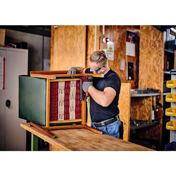 Einhell Pneumatisk häftpistol TC-PN 50 (med 1 500 häftklamrar och 2 000 spik, anslutning) Levereras i transportlåda Röd