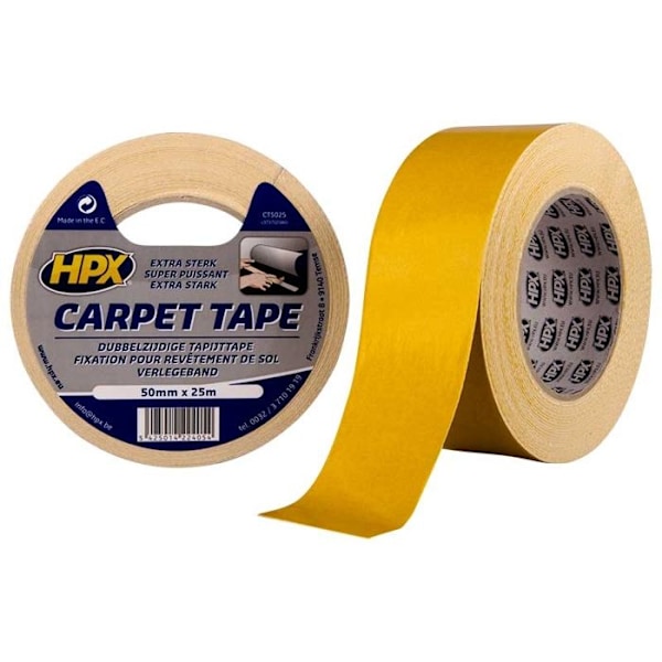 Dubbelhäftande tejp - Hpx - 50mm x 25m - Multifunktion - Vit färg - Mycket stark vidhäftning Vit