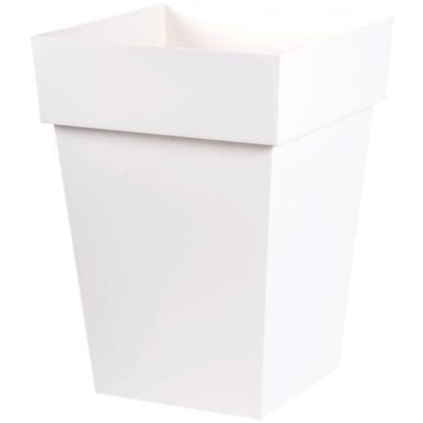 EDA Medium kvadratisk toskansk blomkruka - 39 x 39 x H 53 cm - 51 L - vit Vit