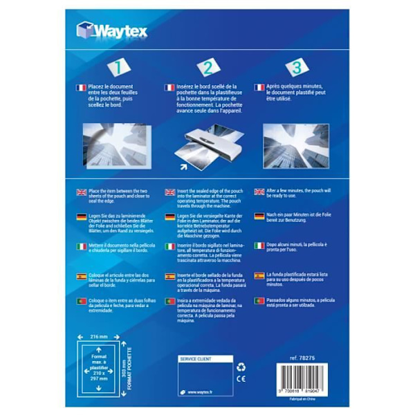 Plastfickor - Ej specificerat - A4 - 125 mikron - Pack om 100 - Rundade hörn TRANSPARENT