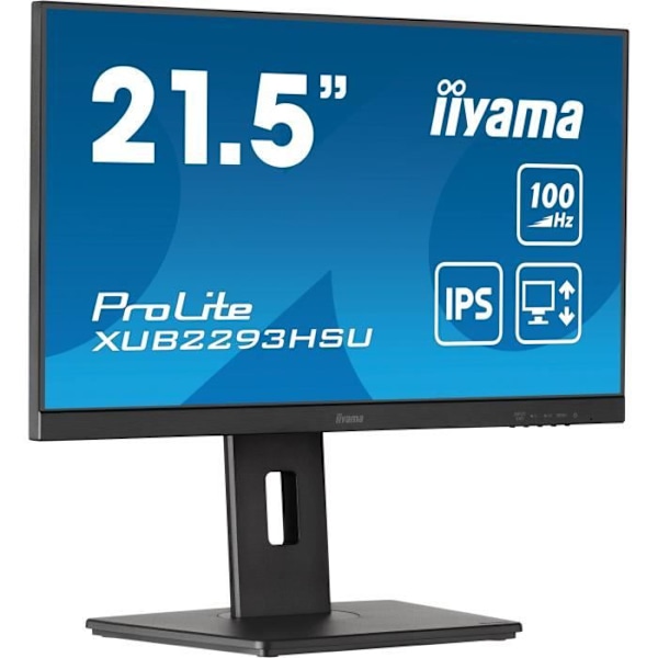 PC-skärm - IIYAMA PROLITE XUB2293HSU-B6 - 21,5" 1920x1080 - IPS-panel - 1ms - 100Hz - HDMI / DisplayPort - Höjdjusterbar + Pivot